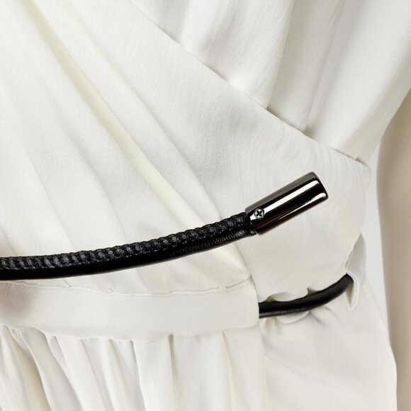 ADAY Minimalist Multiway Stretch Travel Whiteโ Maxi Dress with Black Belt sz S - Picture 15 of 16